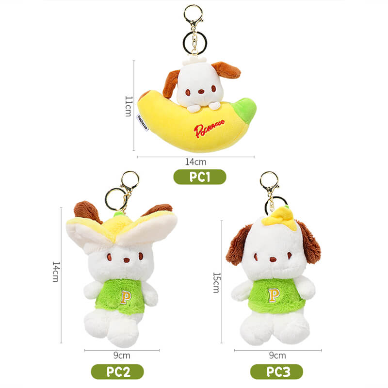 size-of-sanrio-pochacco-banana-designs-plush-keychains