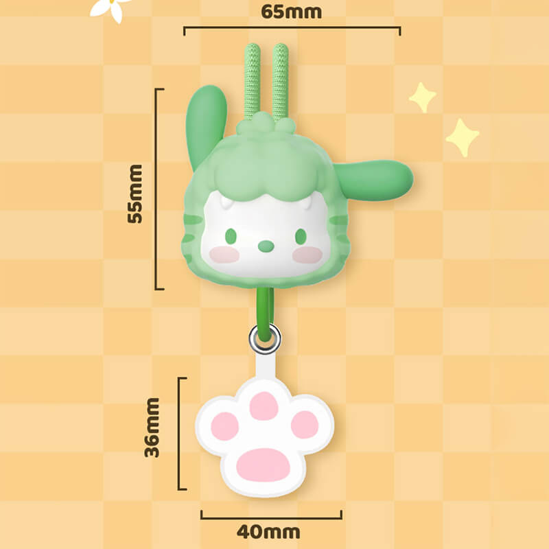 size-of-the-pochacco-face-3d-doll-phone-strap-green