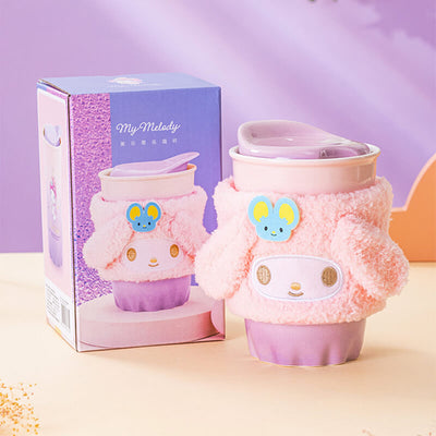 sweet-my-melody-plush-cup-sleeve-ceramic-mug-with-colorful-gift-box