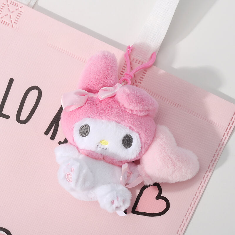 sweet-pink-sanrio-my-melody-plush-keychain-attaching-to-the-bag