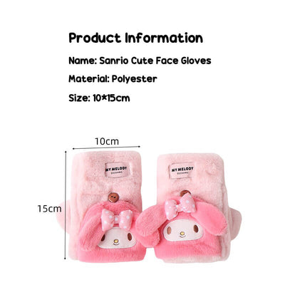 Sanrio Licensed Cute Plush Flip Mittens