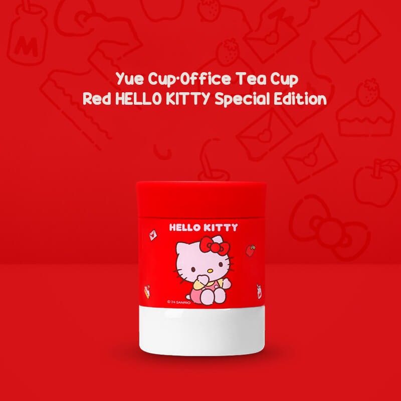 Double-Wall Insulated Hello Kitty Tea Cup with Silicone Sleeve