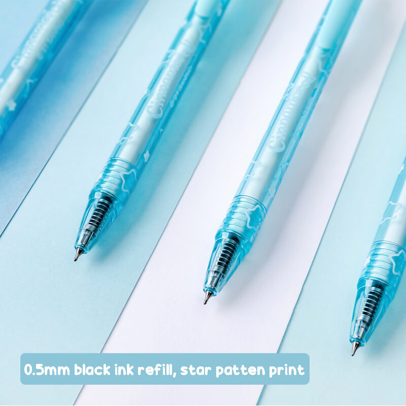 0.5mm black ink refill, star pattern print
