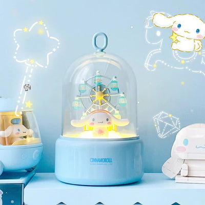 2022-new-kawaii-cute-night-lamp-cinnamoroll-doll-rotating-ferris-wheel-music-box