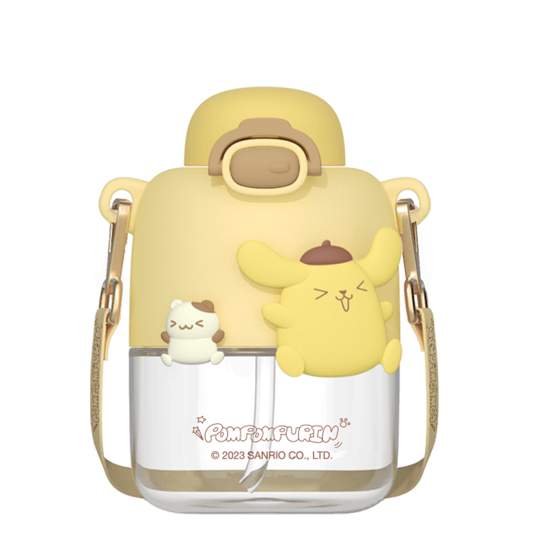 2023-coco-sanrio-series-yellow-pompompurin-straw-water-bottle-with-strap-550ml