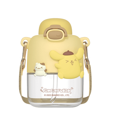 2023-coco-sanrio-series-yellow-pompompurin-straw-water-bottle-with-strap-550ml