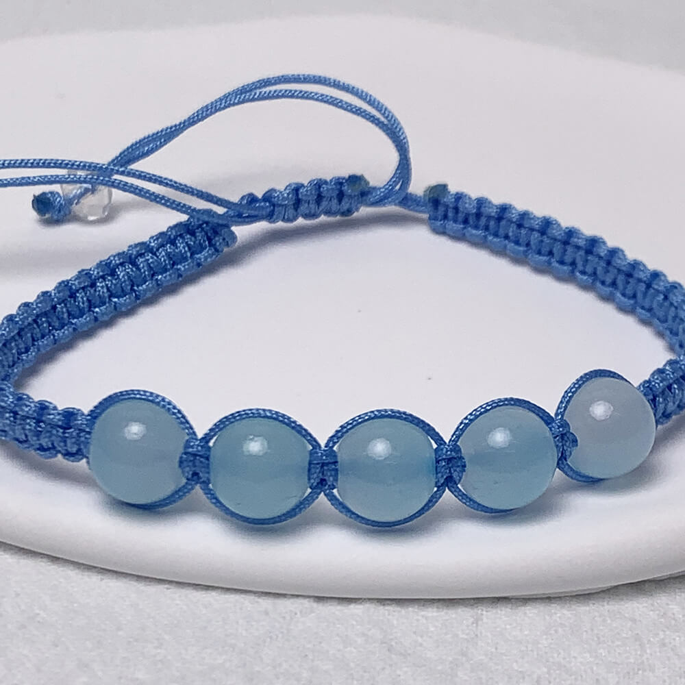 Adjustable-Glass-Beads-Corded-Bracelets-blue-color-details
