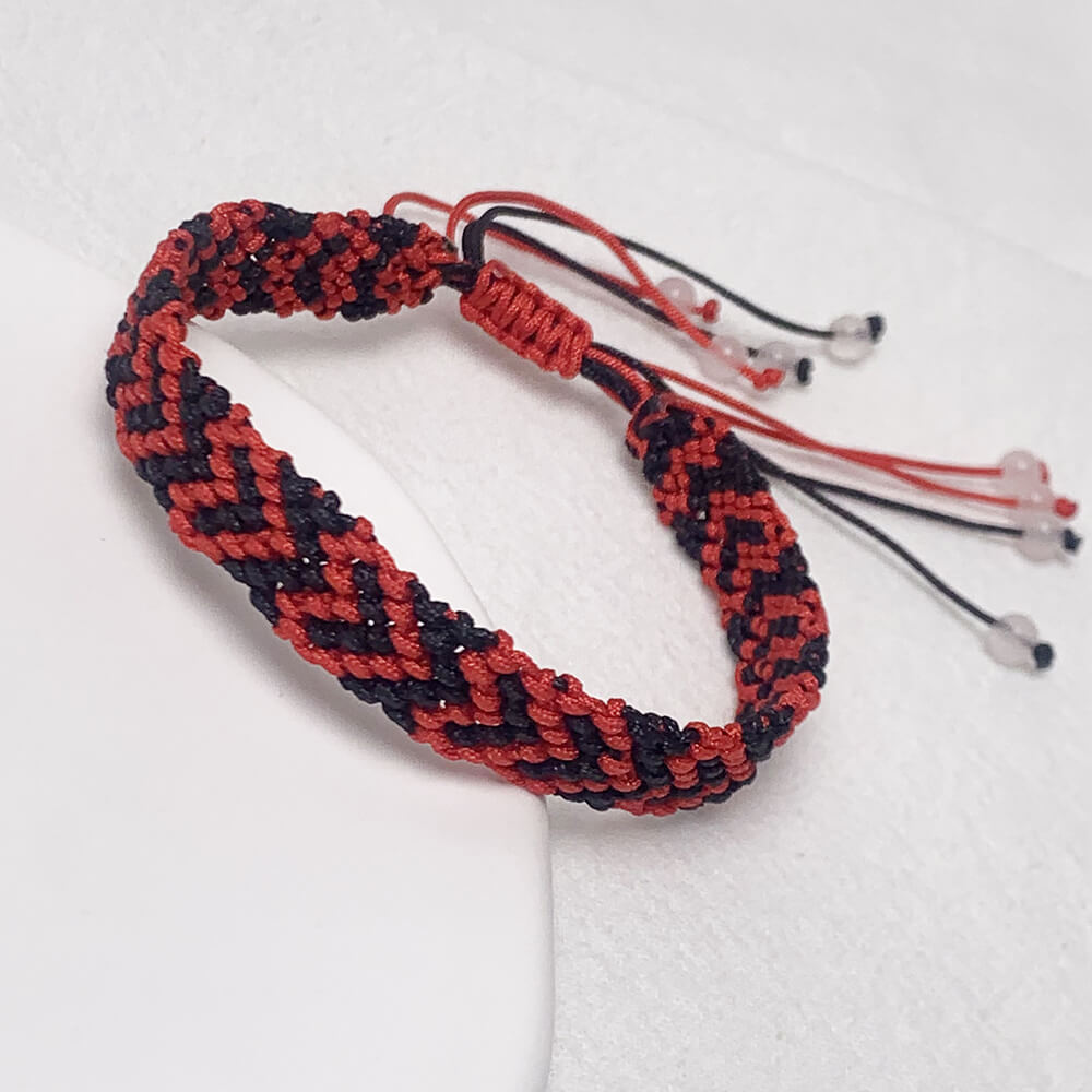 Adjustable-Heart-Corded-Bracelet-Valentine-Couple-Bracelets-black-red-color