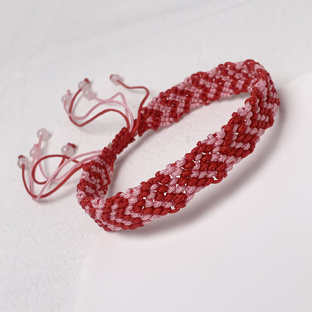 Adjustable-Heart-Corded-Bracelet-Valentine-Couple-Bracelets-red-pink-color