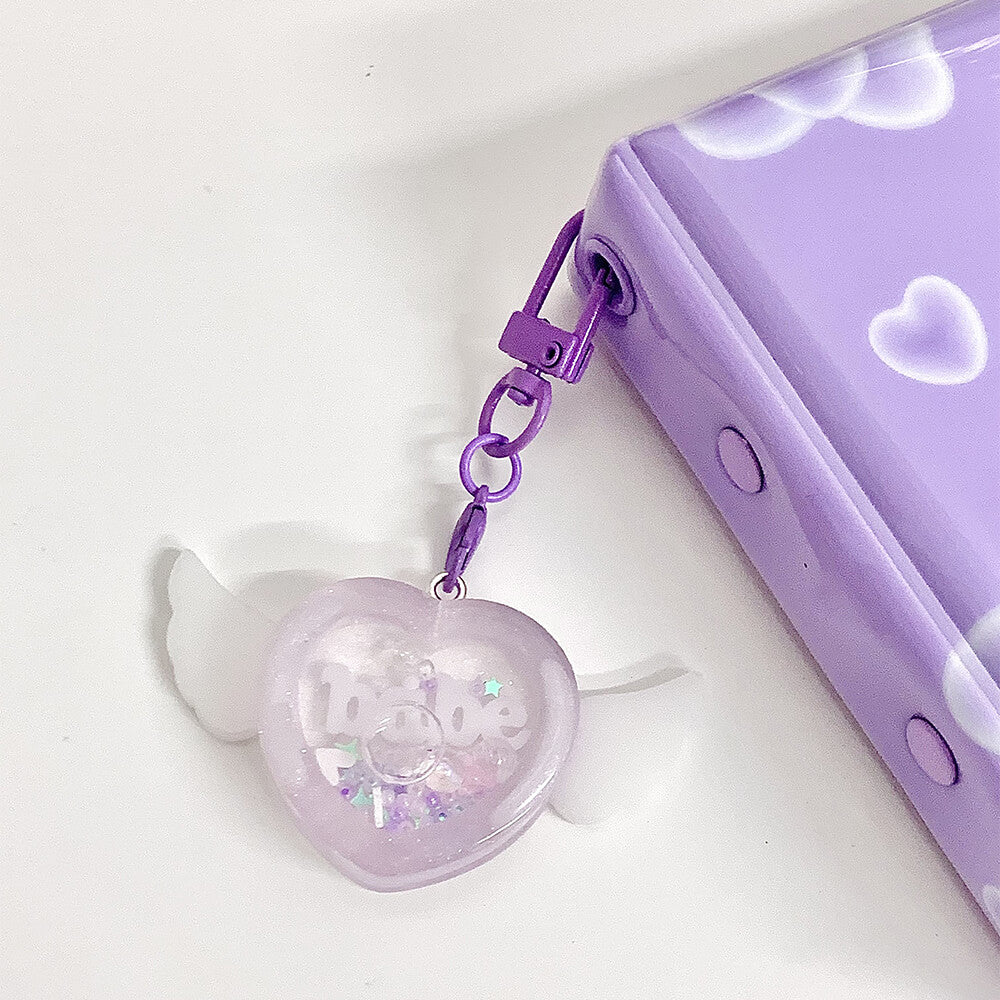 Custom Photo Purple Flip Phone Charm Keychain - Kawaiienvy