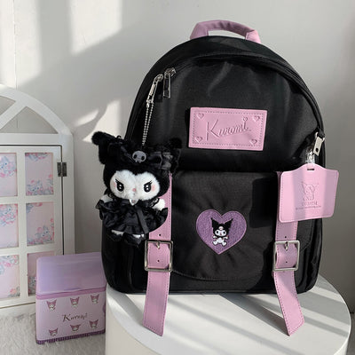 Black-Kuromi-Canvas-Backpack-Bag