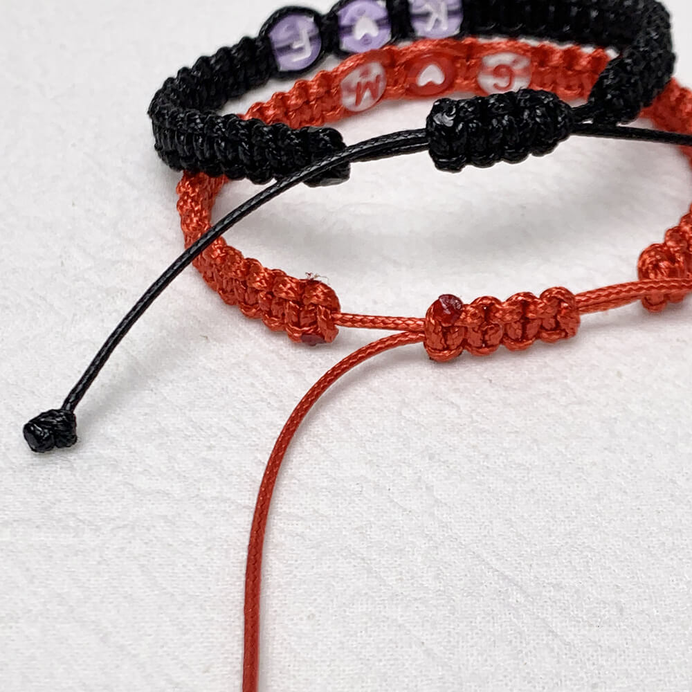 Custom Name Korean Waxed Polyester Cord Bracelet