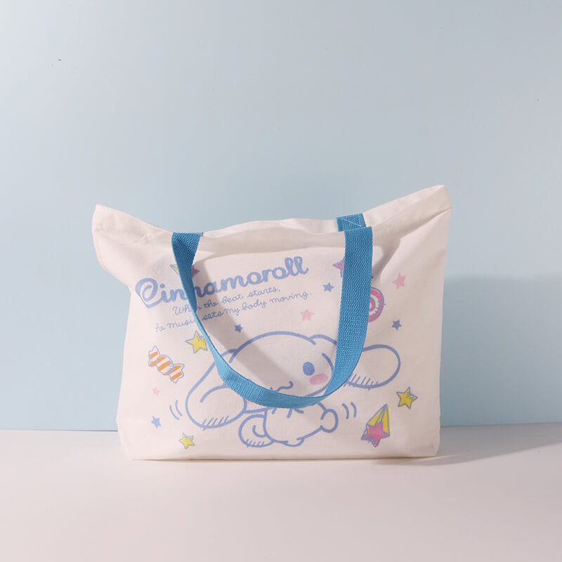 Cute-Cinnamoroll-Print-White-Canvas-Handbag