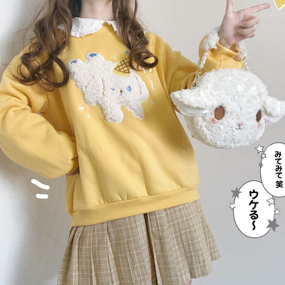 Kawaii-Little-Lamb-Handbag-wear-as-handbag-model-display