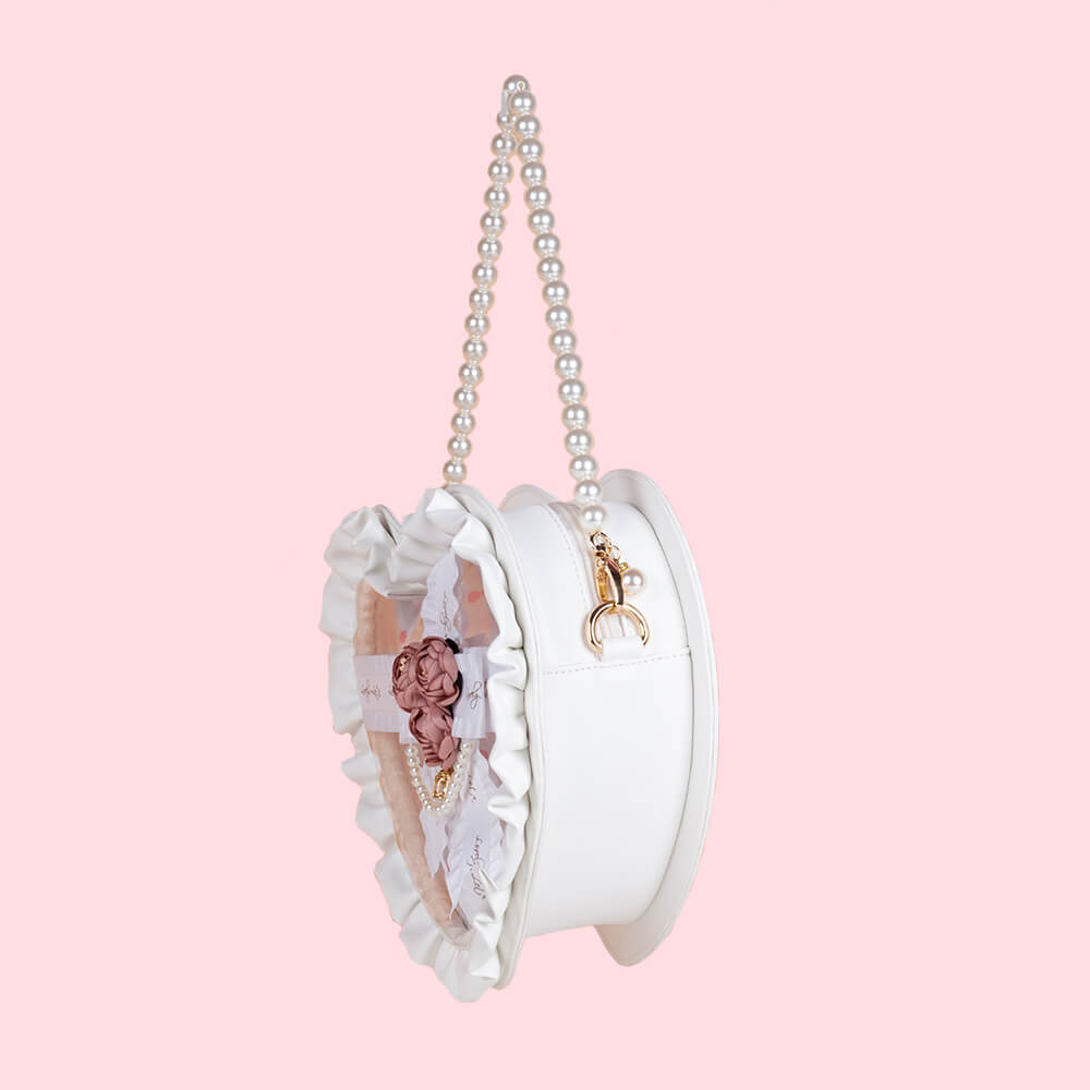 Dream-FlowerGift-Heart-Shaped-Pearl-Chain-Ita-Bag-Side-Details