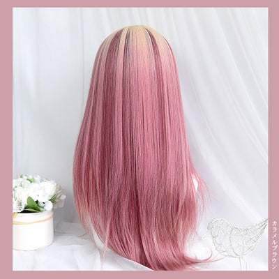 Girly-Pink-Gradient-Hair-Wig-Back-Show