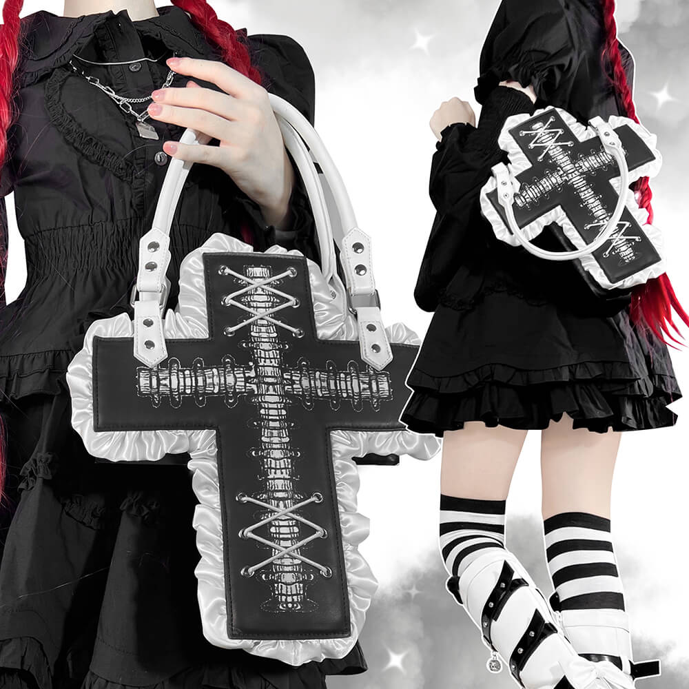 Gothic-Bone-Crosst-Cross-Shaped-Handbag