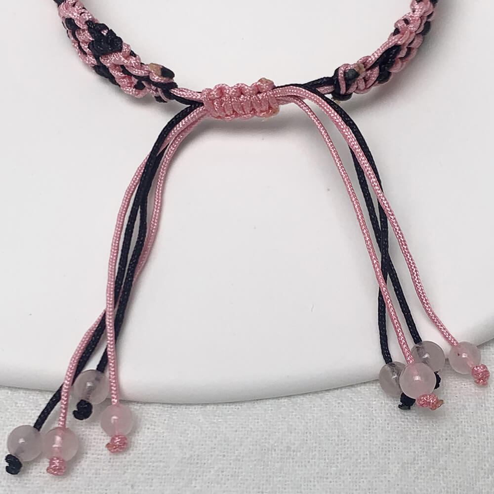 Heart-Corded-Bracelet-Valentine-Couple-Bracelets-Adjustable-Pullable-Knot-8-pink-crystabl-beads