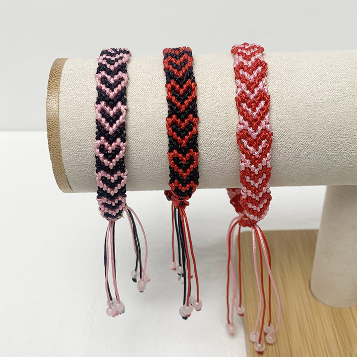 Heart Chevron Friendship Bracelet WHITE Heart Friendship Bracelet