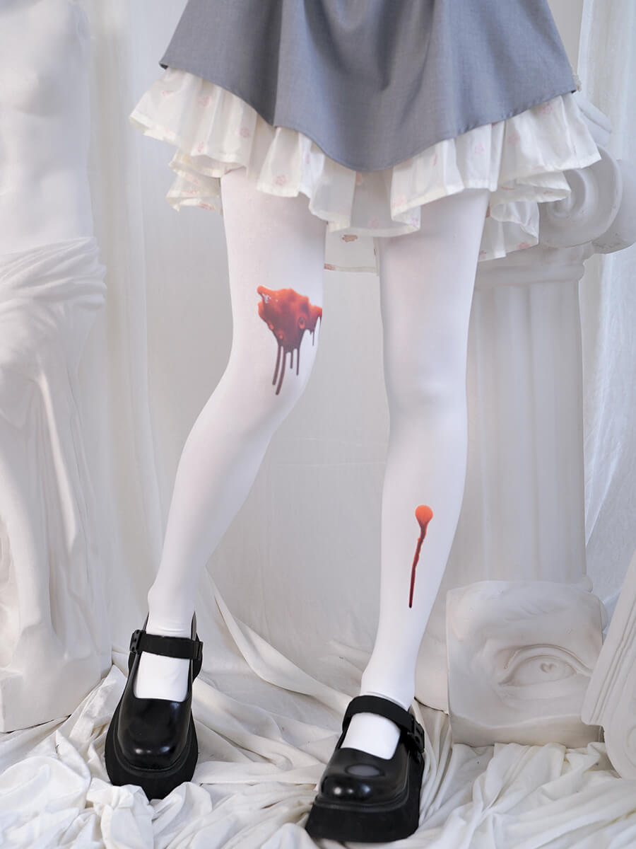 Injured-Bloody-Back-Butterfly-White-Stockings
