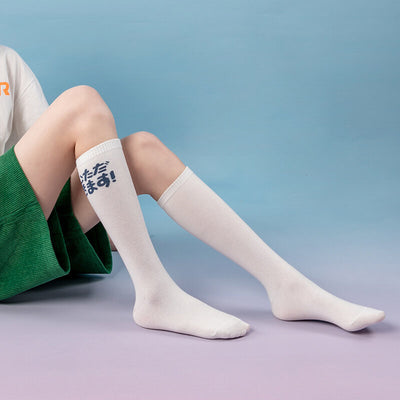 Japanese-Letter-White-Socks-model-show