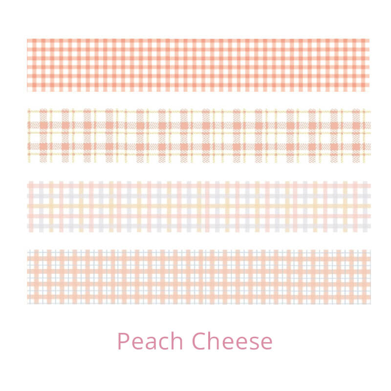 Japanese-Plaid-Series-Washi-Tapes-Peach-Cheese