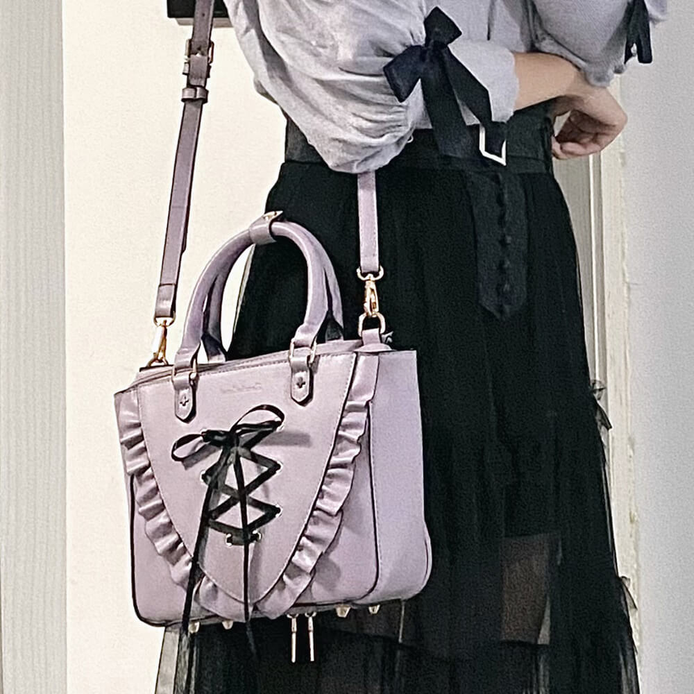 Japanese-style-sweet-lace-up-ita-shoulder-bag-in-purple