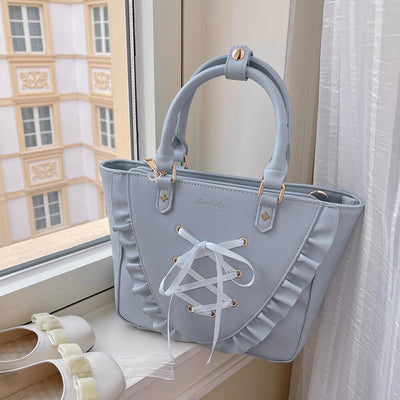 Japanese-style-sweet-lace-up-ruffle-design-ita-tote-bag-in-light-blue