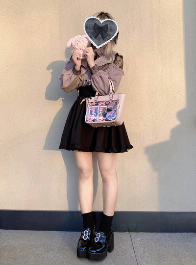 Japanese-style-sweet-lace-up-ruffle-design-ita-tote-handbag