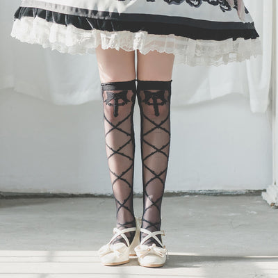 KE-S107-lolita-kiss-of-thorn-thigh-high-socks-black
