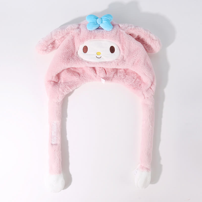 Kawaii-My-Melody-Fluffy-Hat-With-Dancing-Ears-Pink