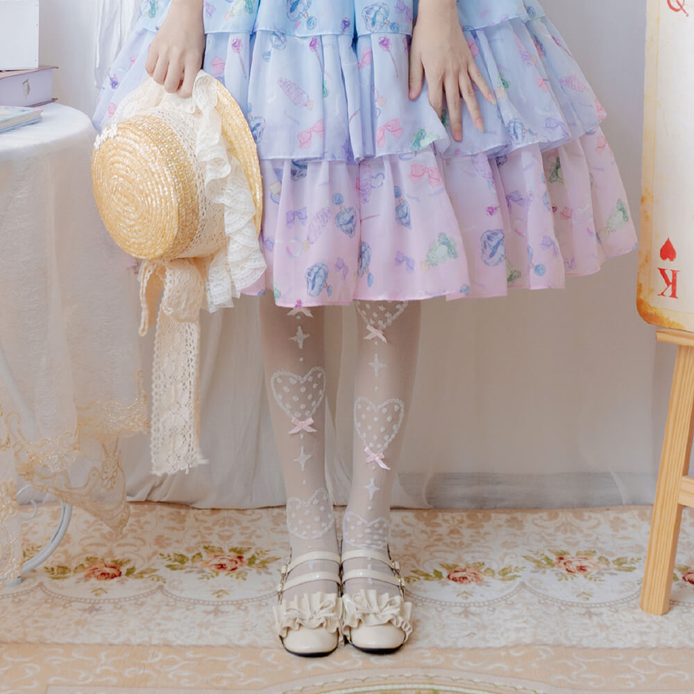 Kawaii-Lolita-Hearts-Knee-Socks-white-pink