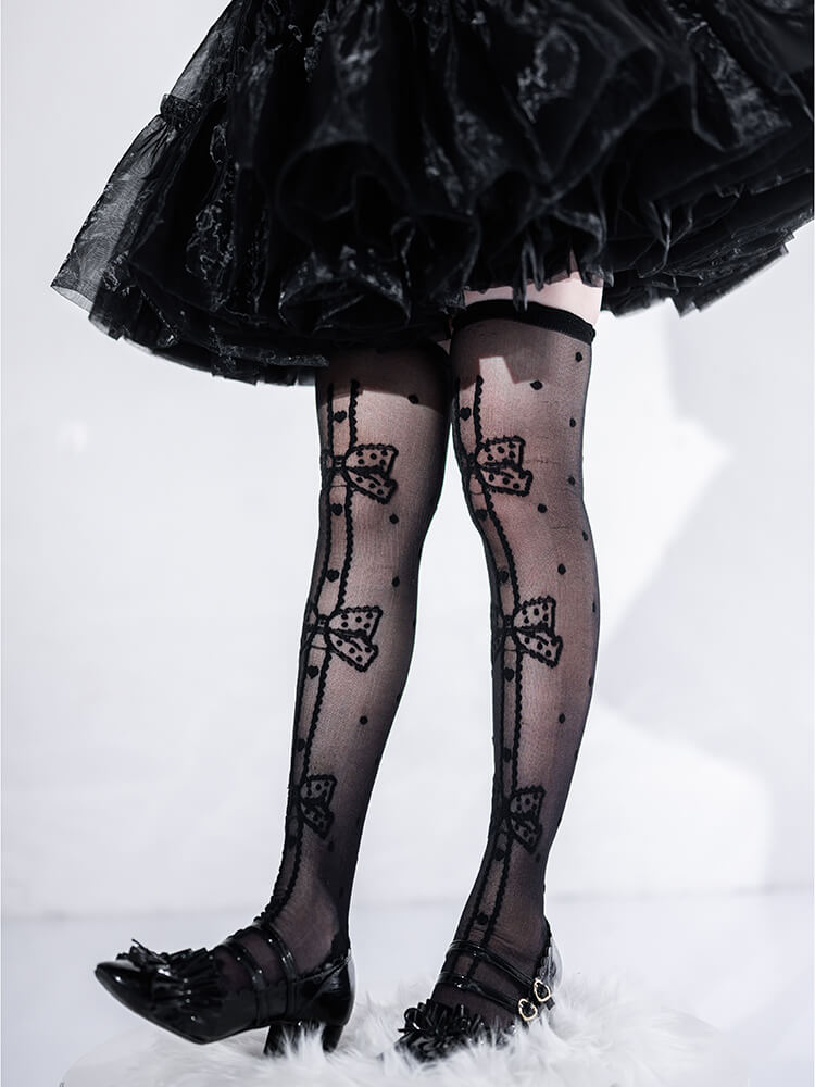 Lolita-Black-Dots-Bows-Over-Knee-Socks-side-show