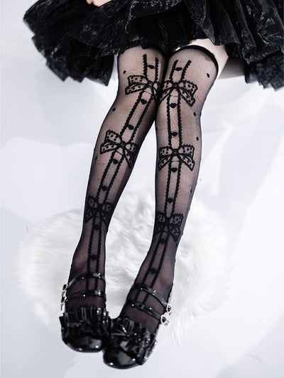 Lolita-Black-Dots-Bows-Over-Knee-Socks