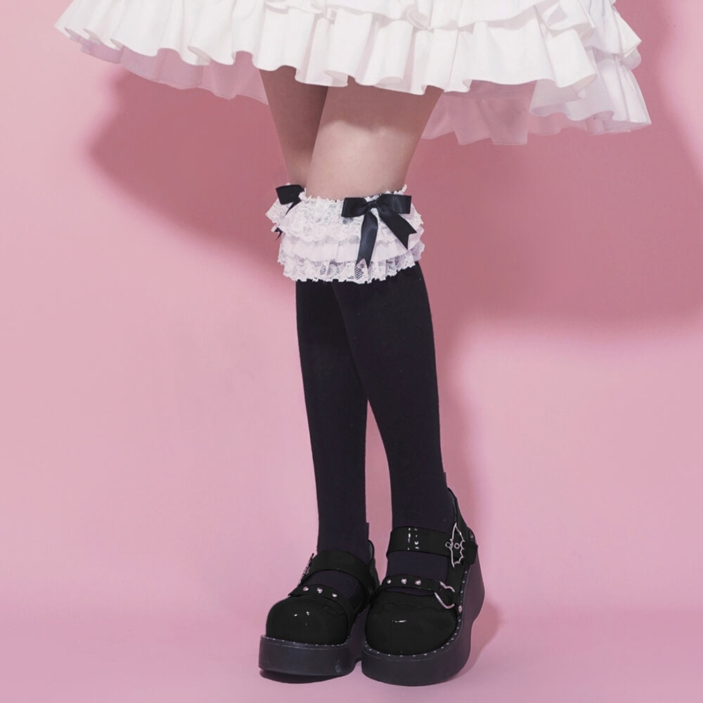 Lolita-Black-Lace-Ruffle-Ribbon-Bow-Knee-Socks