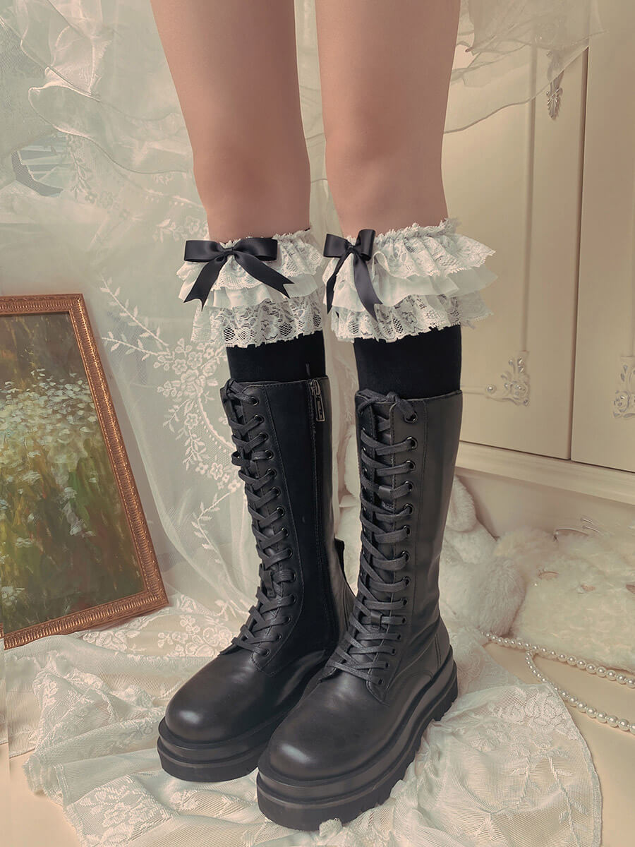 Lolita-Lace-Ribbon-Bow-Boots-Socks