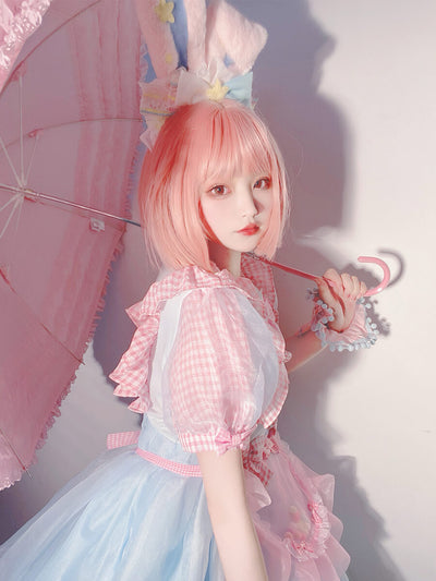 Lolita-Pink-Costume-With-Hot-Pink-Bob-Hair-Wig