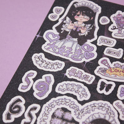 Maid-Love-Sticker-purple-details