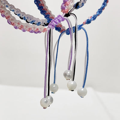 Multicolor-Adjustable-Cord-Friendship-Bracelet-sliding-knot-natural-pearls