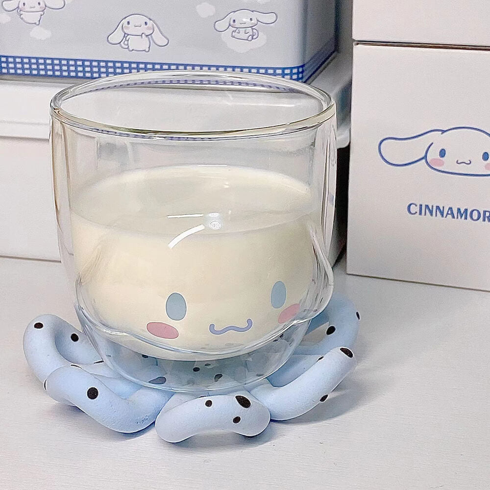 Sanrio-Double-Layer-Glass-Milk-Cup-cinnamoroll-mug