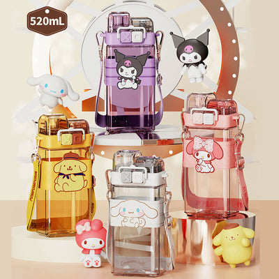 Sanrio-Punk-Series-Tritan-Flat-Water-Bottle-With-Straw-and-Adjustable-Strap-520ml
