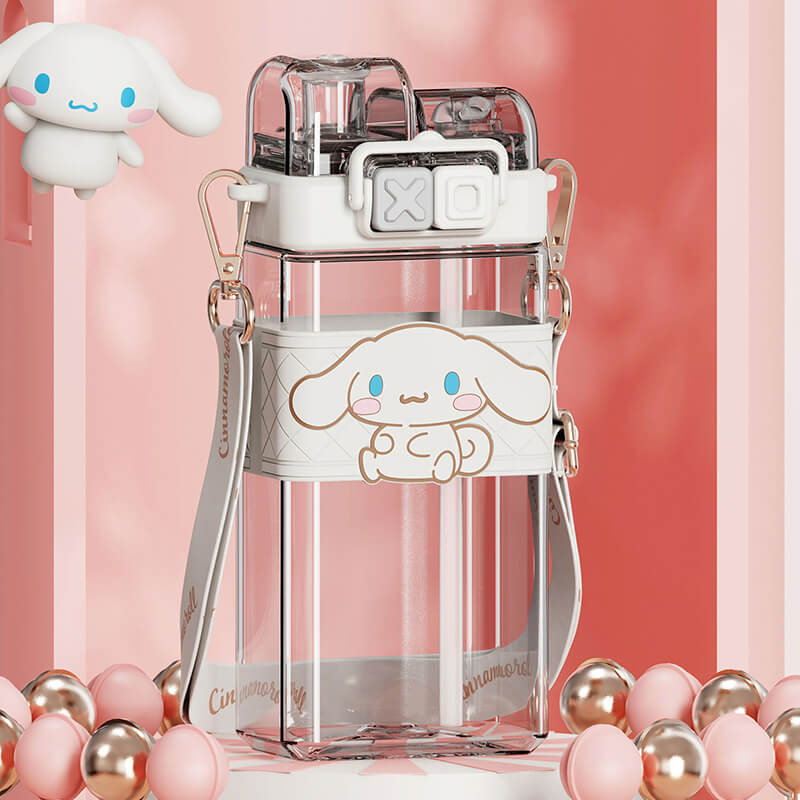 Sanrio-Punk-Series-White-Cinnamoroll-Tritan-Double-Drink-Flat-Sipper-Water-Bottle-with-Adjustable-Strap-520ml