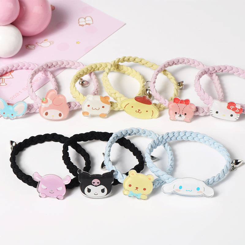 HELLO KITTY HAIR TIES ASSORTED COLORS IMPRINTED & KEYRING SUPER CUTE!!