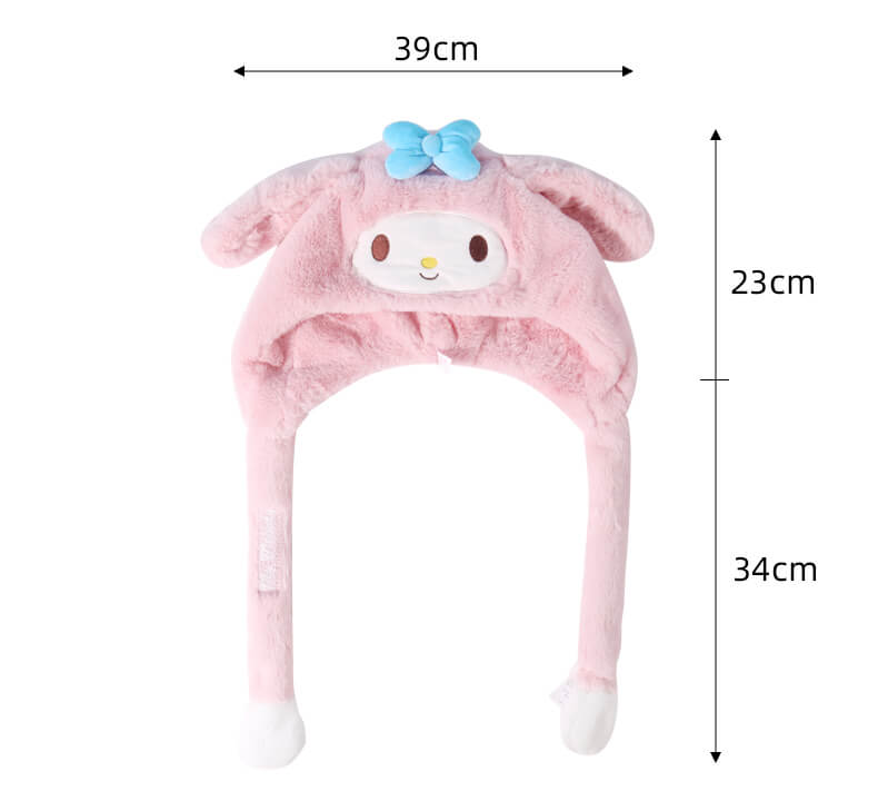 Size-Of-Fun-Fluffy-My-Melody-Hat-With-Flap-Movable-Ears