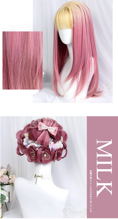 Sweet-Blonde-Pink-Gradient-Hair-Wig-Detail-Show