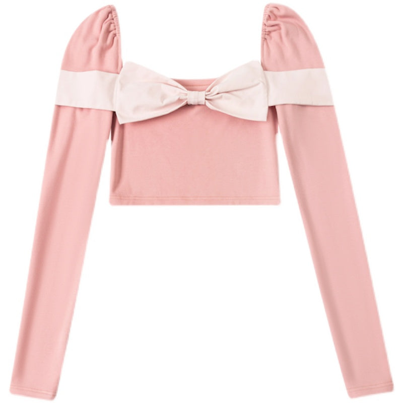 Sweet-Bow-Square-Neck-Pink-Top_1