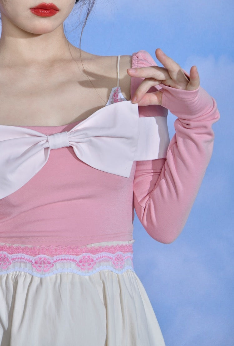 Sweet-Bow-Square-Neck-Pink-Top_5