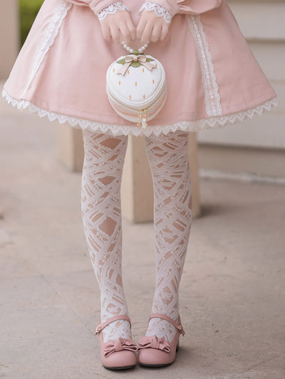 Sweet-White-Bandage-Doll-Thigh-High-Tights