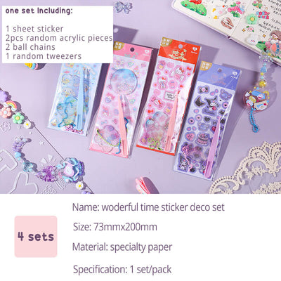 Wonderful-Time-Sanrio-Characters-Sticker-Deco-Set-4-sets-options