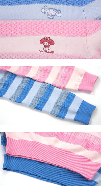 anime-embroidery-of-sanrio-characters-and-sleeve-and-hem-details-of-round-neck-striped-crop-sweaters